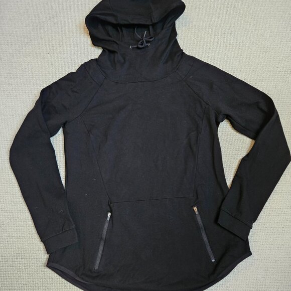 KITH Black Fitted Hoodie Sweatshirt Top Women's Medium M ?? Kangaroo Zip Pockets - Picture 1 of 10